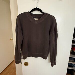 Madewell Waffle Knit Top Grey Sz M